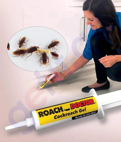 (Pack of 2) BulbHead Original Roach Doctor Cockroach Gel Ready-to-Use Cockroach Gel Bait - Outdoor & Indoor Roach Killer with Syringe Applicator